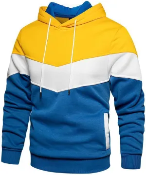 Basic Hoodies For Men Workout Casual Long Sleeve Jackets Fashion Color Block Sweatshirt Tops Zipper Hooded Blouses