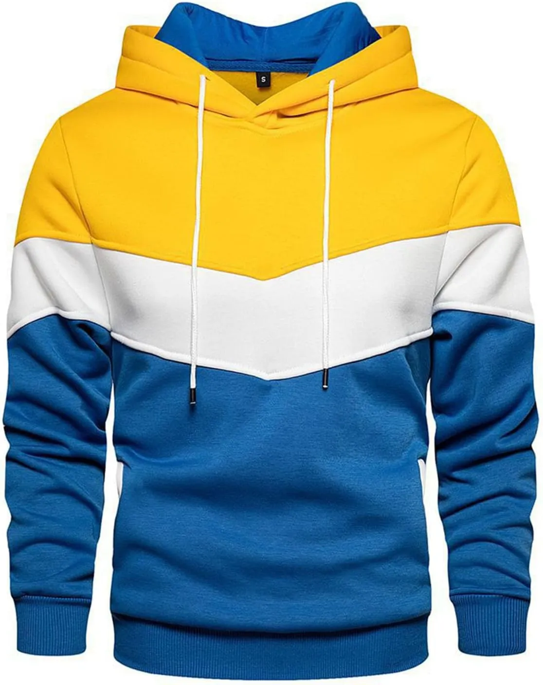 Basic Hoodies For Men Workout Casual Long Sleeve Jackets Fashion Color Block Sweatshirt Tops Zipper Hooded Blouses