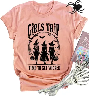 Basic Witch Halloween T Shirt Women Vintage Graphic Coffee Tees Shirt Short Sleeve Casual Funny Halloween Party Shirts