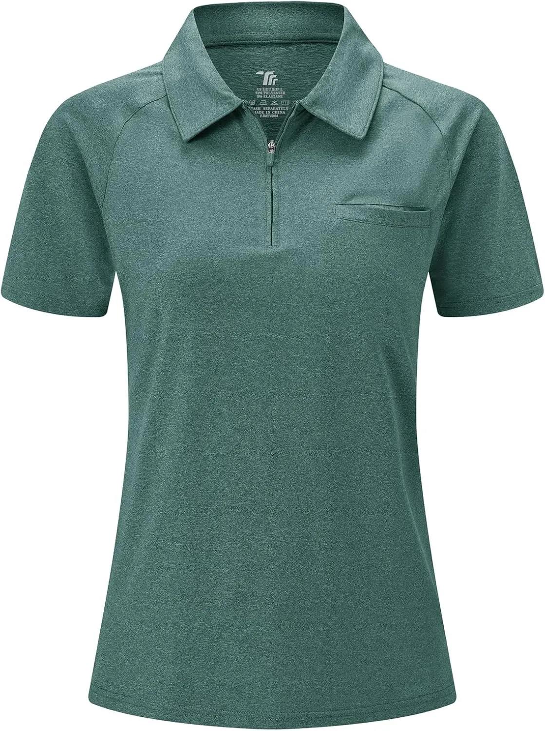 BGOWATU Women's Short Sleeve Golf Polo Shirts 1/4 Zip Tennis Tops Collared T-Shirts UV Protection Quick Dry