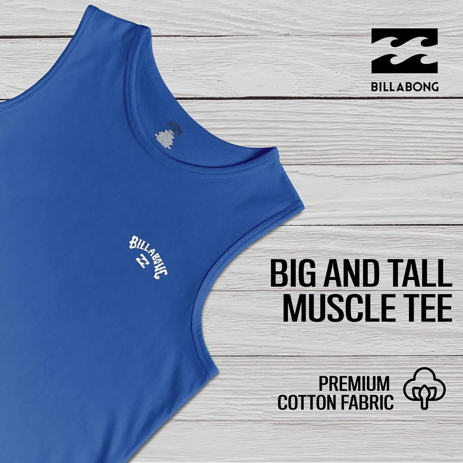 Billabong Big and Tall Tank Tops for Men - Cotton Mens Sleeveless Muscle T Shirt