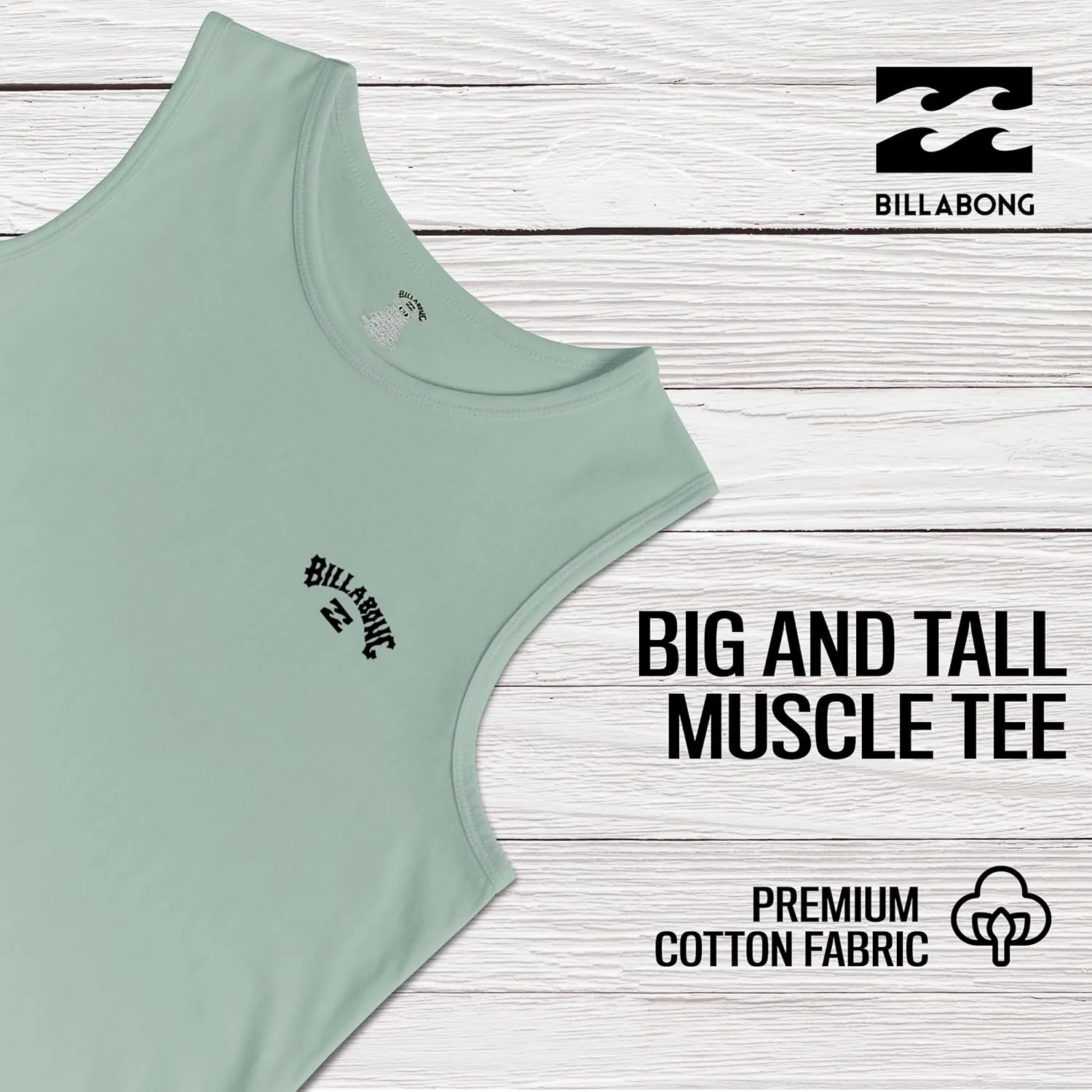 Billabong Big and Tall Tank Tops for Men - Cotton Mens Sleeveless Muscle T Shirt
