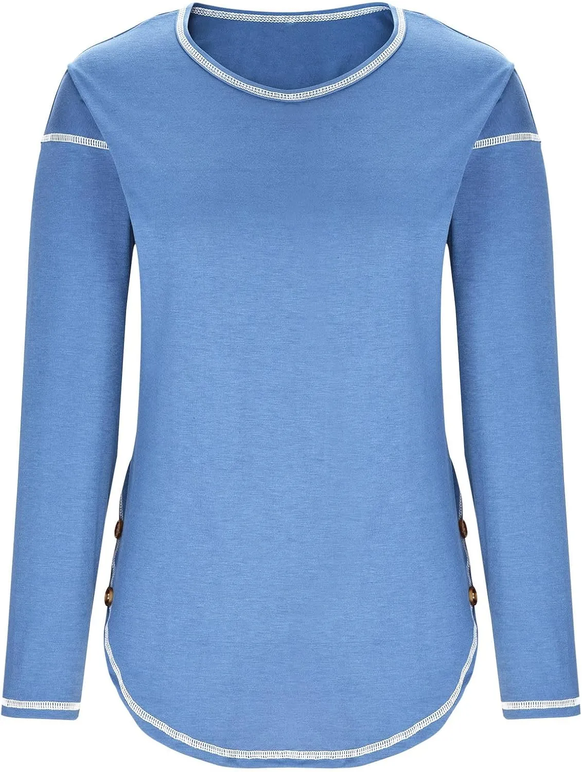 Blouses for Women Dressy Casual Long Sleeve Solid Pullover Side Split Fall Fashion Shirts 2024 Trending Now Tops