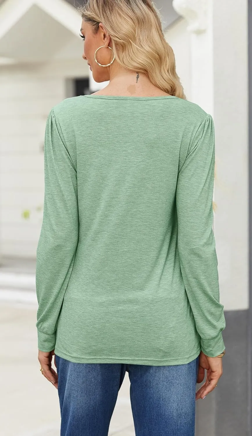 Bluetime Long Sleeve Shirts for Women 2024 Fall Fashion Tunic Tops for Leggings Pleated Front Dressy Casual Blouses