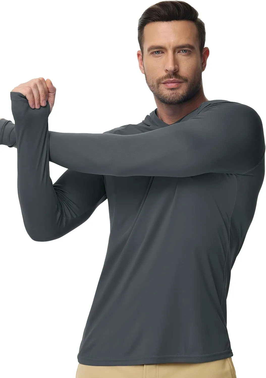 Boladeci Men's UPF 50  Sun Protection Lightweight Hoodie Shirts Long Sleeve Fishing Shirts SPF UV Hiking Swim