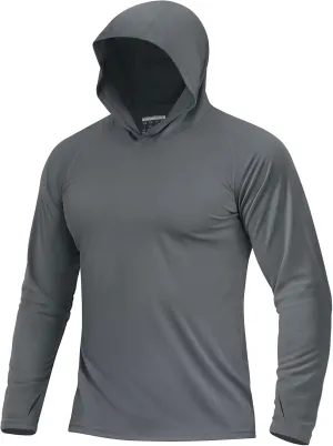 Boladeci Men's UPF 50  Sun Protection Lightweight Hoodie Shirts Long Sleeve Fishing Shirts SPF UV Hiking Swim