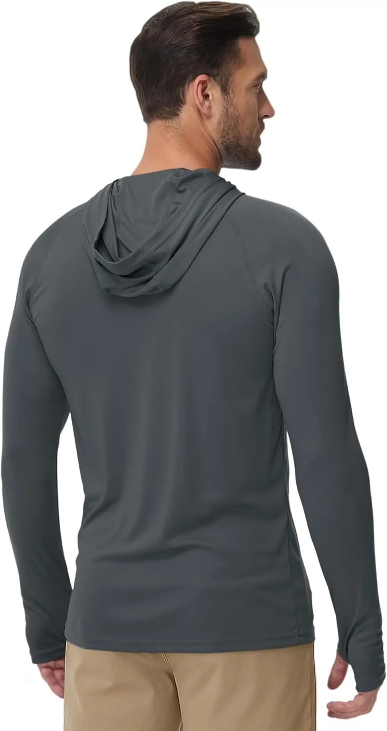 Boladeci Men's UPF 50  Sun Protection Lightweight Hoodie Shirts Long Sleeve Fishing Shirts SPF UV Hiking Swim