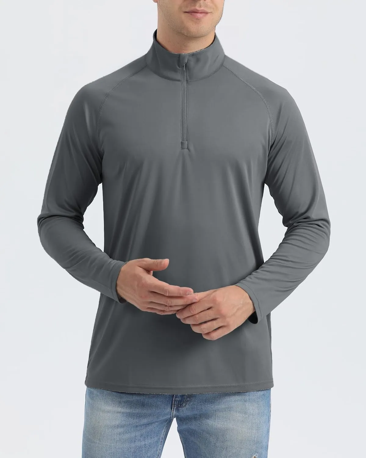 Boladeci Men's UPF 50  Sun Shirts 1/4 Zip Long Sleeve SPF UV Protection Lightweight Quick Dry Quarter Zip Golf Shirts