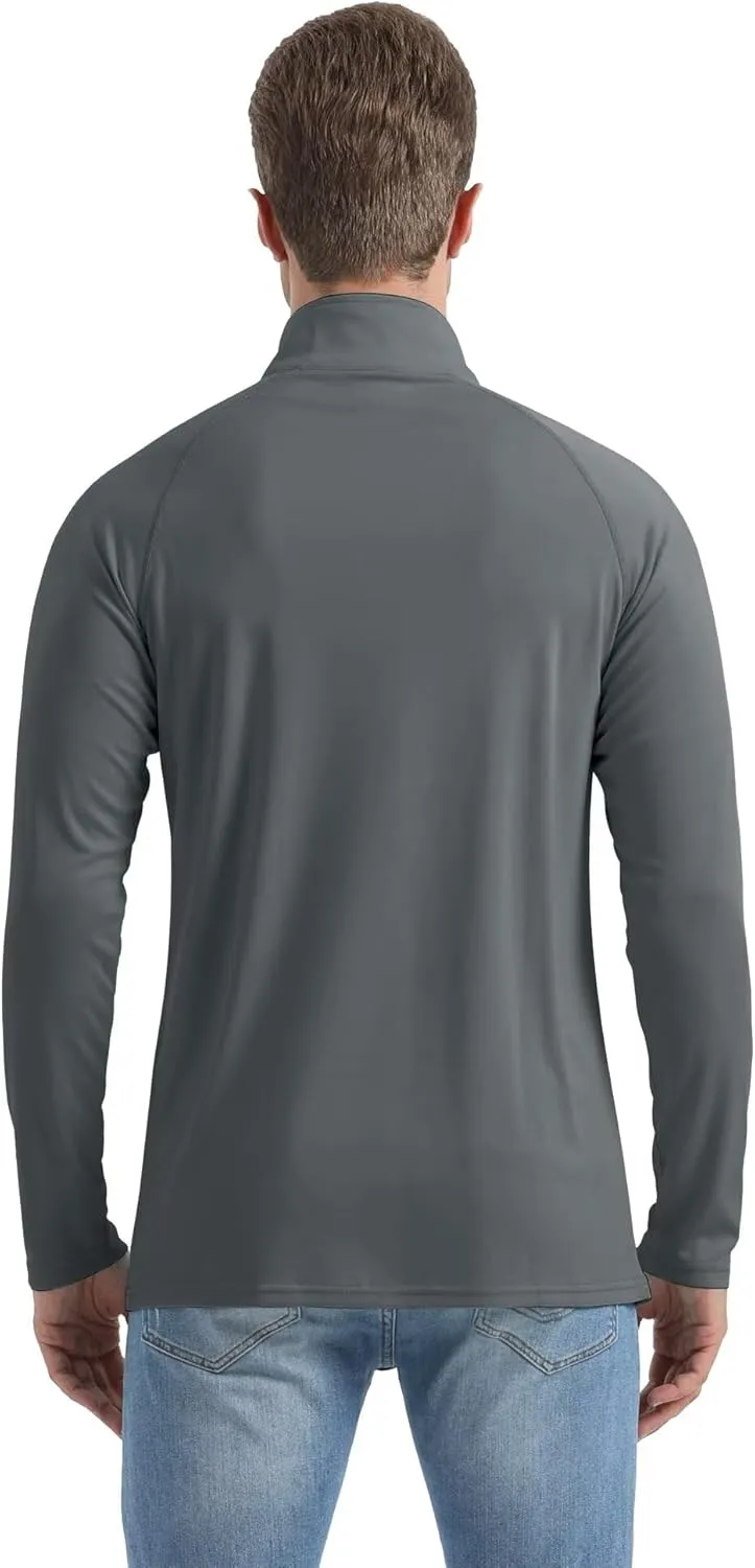 Boladeci Men's UPF 50  Sun Shirts 1/4 Zip Long Sleeve SPF UV Protection Lightweight Quick Dry Quarter Zip Golf Shirts
