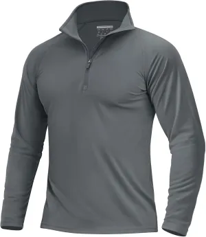 Boladeci Men's UPF 50  Sun Shirts 1/4 Zip Long Sleeve SPF UV Protection Lightweight Quick Dry Quarter Zip Golf Shirts