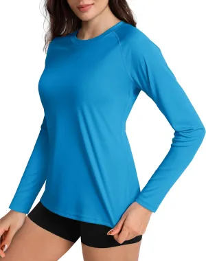 Boladeci Women's Sun Shirts UPF 50  UV Protection Rash Guard Long Sleeve Swim Shirts Quick Dry Lightweight Workout Tops