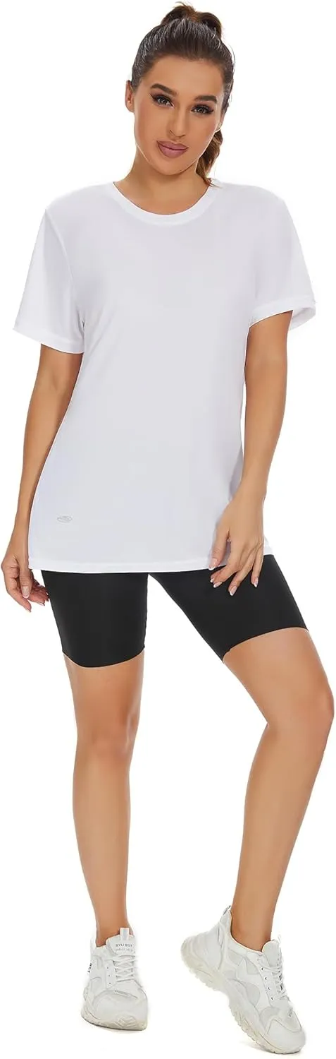 bpbtti Women's Short Sleeve T-Shirts UPF 50  Sun Protection Shirts Quick Dry Athletic Running Workout Tops