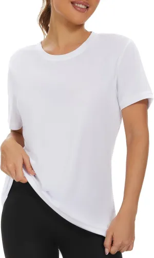 bpbtti Women's Short Sleeve T-Shirts UPF 50  Sun Protection Shirts Quick Dry Athletic Running Workout Tops