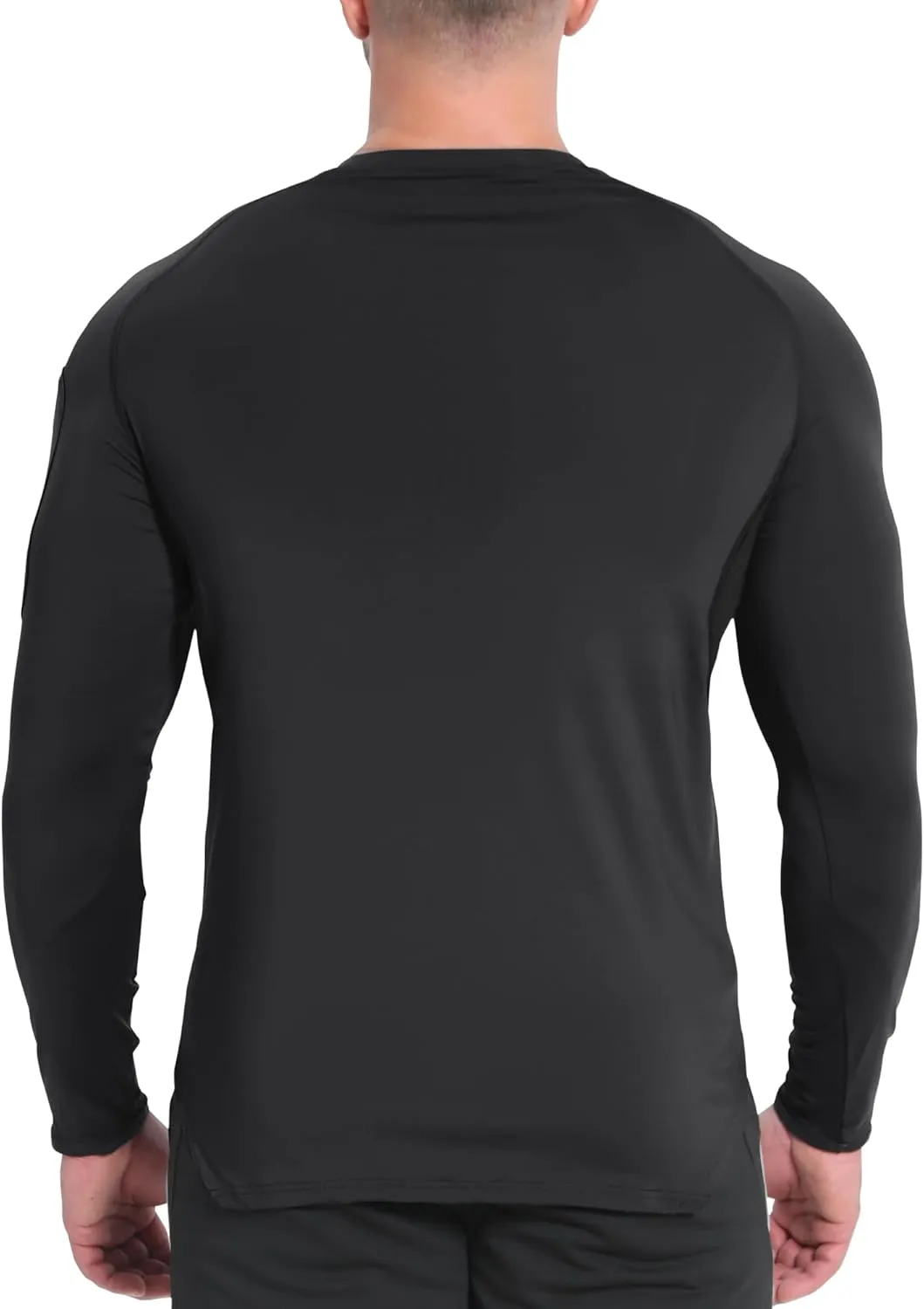 BROKIG Men's Armzip Long Sleeve Running Shirts Quick Dry Sun Protection UV UPF 50  Jogging T Shirts Zip Pocket Gym Workout