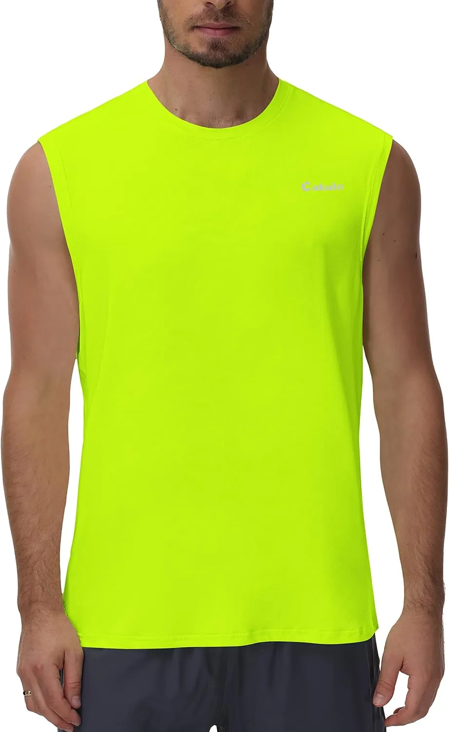 Cakulo Men's Workout Swim Sleeveless Shirts Quick Dry Beach Pool Tech Running Athletic Exercise Muscle Tank Top Big and Tall
