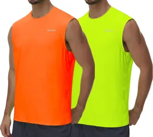Cakulo Men's Workout Swim Sleeveless Shirts Quick Dry Beach Pool Tech Running Athletic Exercise Muscle Tank Top Big and Tall