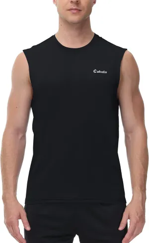 Cakulo Men's Workout Swim Sleeveless Shirts Quick Dry Beach Pool Tech Running Athletic Exercise Muscle Tank Top Big and Tall