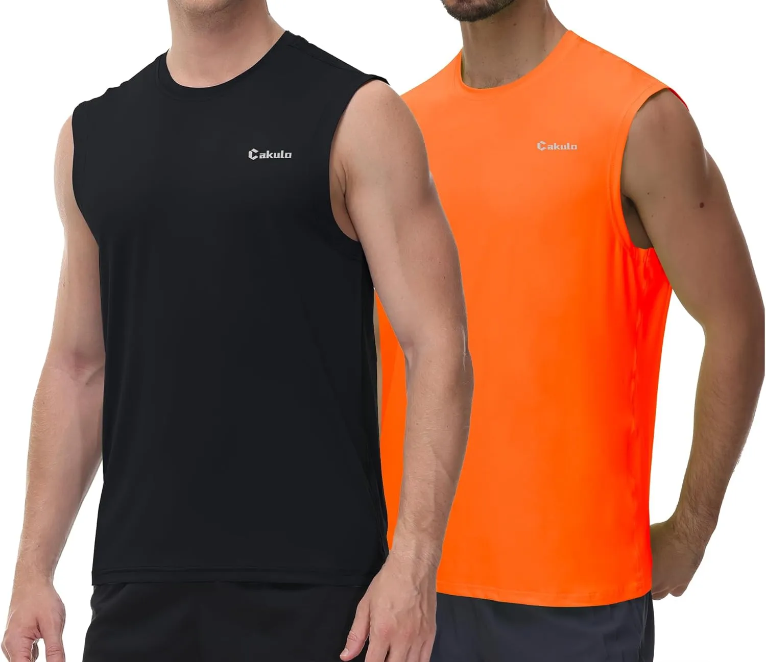 Cakulo Men's Workout Swim Sleeveless Shirts Quick Dry Beach Pool Tech Running Athletic Exercise Muscle Tank Top Big and Tall