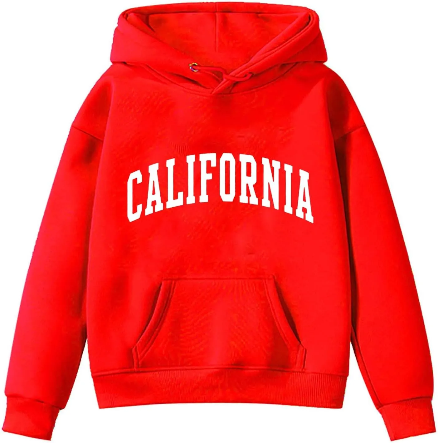 California Oversized Hoodies for Girls Letter Printed Drop Shoulder Graphic Sweatshirts Pullover Tops for 3-12 Years