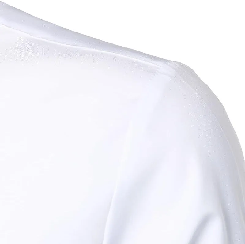 Cambkatl Men's Ruffle Dress Shirts Slim Fit Long Sleeve Stretch Button Down Tuxedo Shirts for Prom Party Wedding