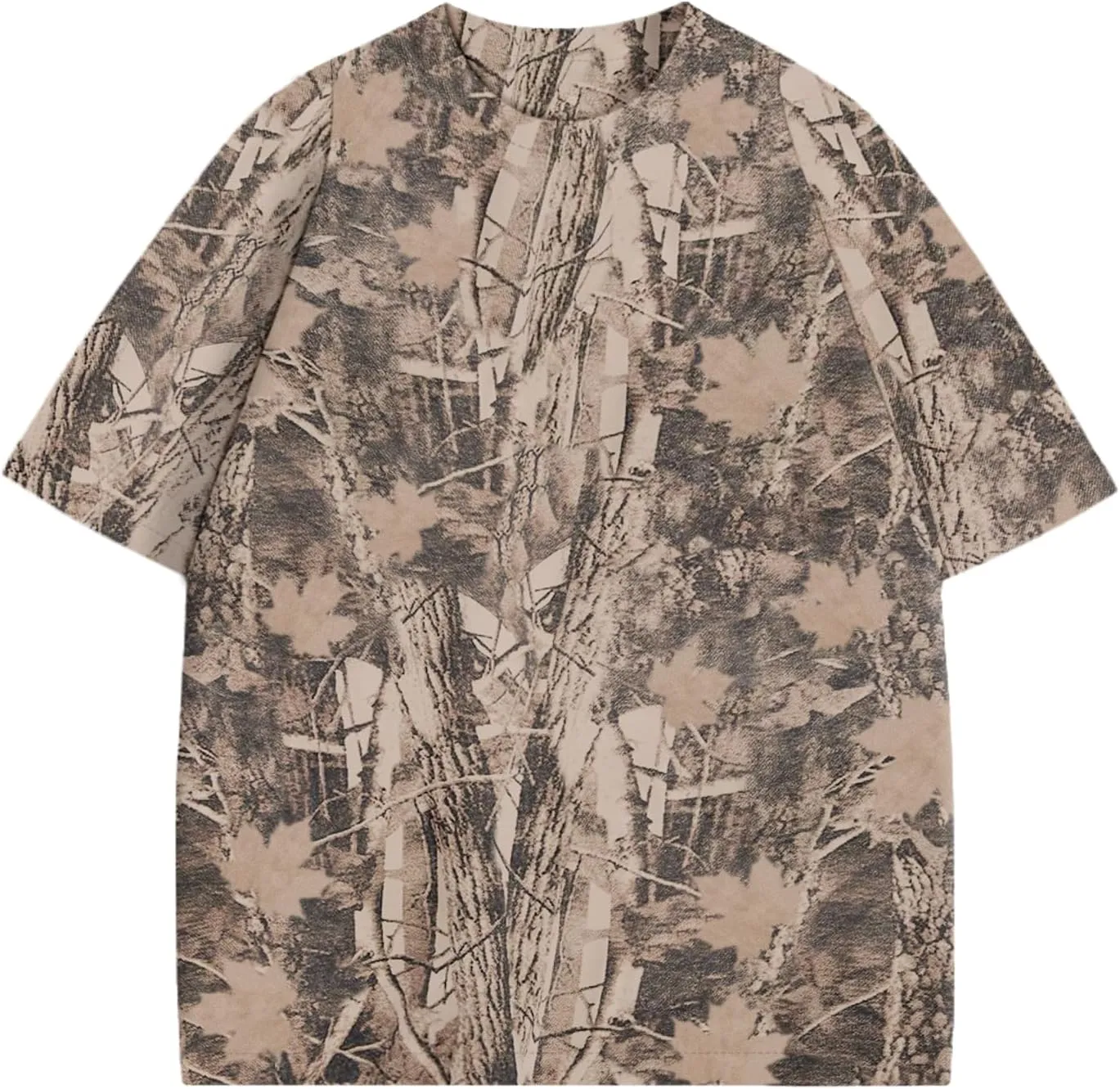 Camo Oversized Shirt Y2k Crewneck Maple Leaf Printed Short Sleeve Unisex Summer Graphic Tees