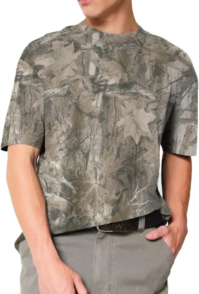 Camo Oversized Shirt Y2k Crewneck Maple Leaf Printed Short Sleeve Unisex Summer Graphic Tees