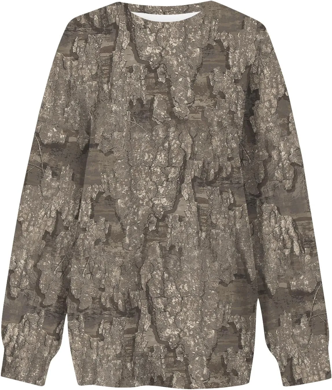 Camo Sweatshirt for Women Maple-Leaf Print Camo Crewneck Sweatshirts Long Sleeve Oversized Sweater Pullover Casual Tops