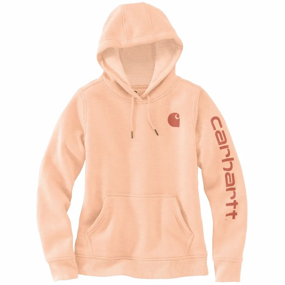 'Carhartt' Women's Clarksburg Sleeve Logo Hoodie - Cantaloupe