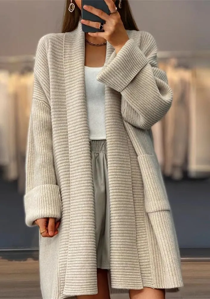 chouyatou Women's Chunky Open Front Long Cardigan Lightweight Long Sleeve Coatigan Sweater