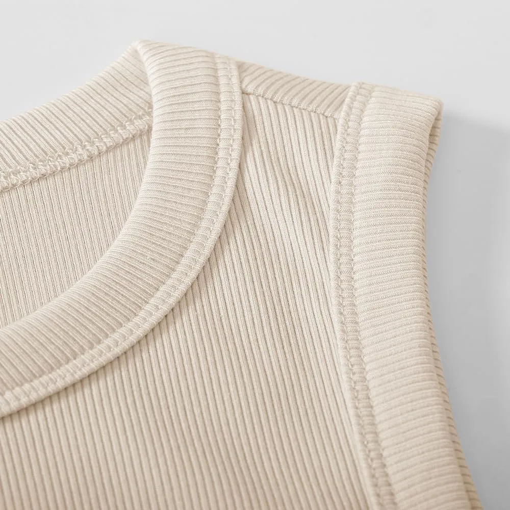 Chulianyouhuo Women's Ribbed Knit Tank Tops Crewneck Sleeveless Slim Fitted Shirts Summer Casual Basic Tanks Tee Shirts