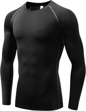 Compression Shirts for Men Long Sleeve Workout Shirts Mens UPF 50  Running Cycling Base Layer Top,Sweat Wicking Cool