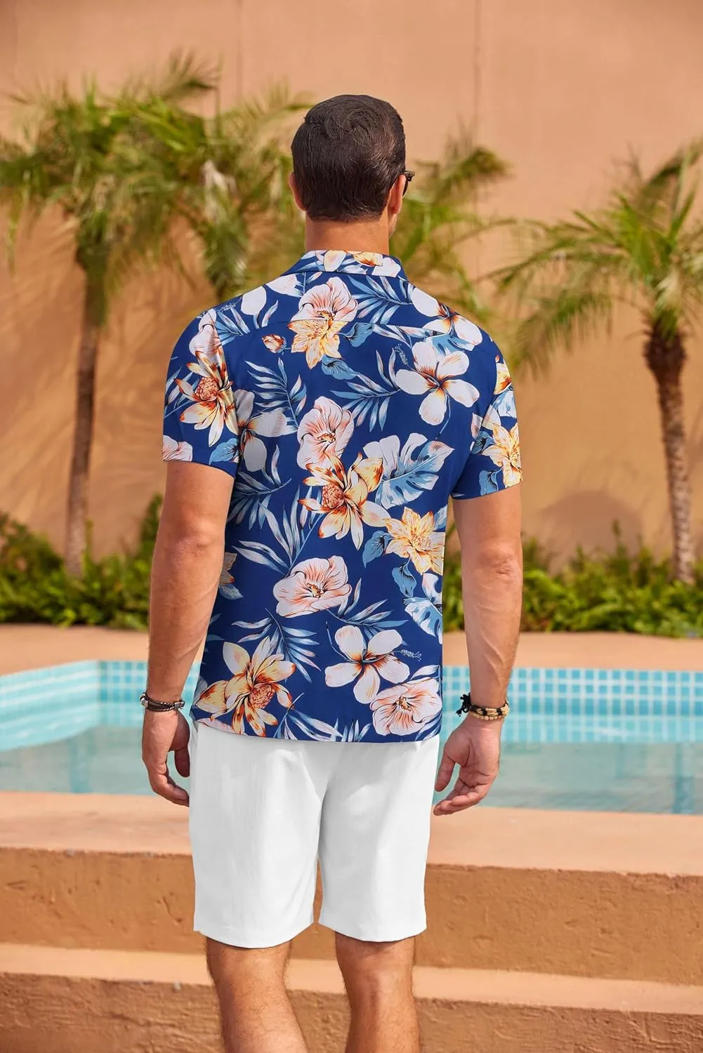 COOFANDY Mens Hawaiian Shirt Short Sleeve Floral Button Down Shirts Tropical Summer Beach Shirts Camp Collar Shirt