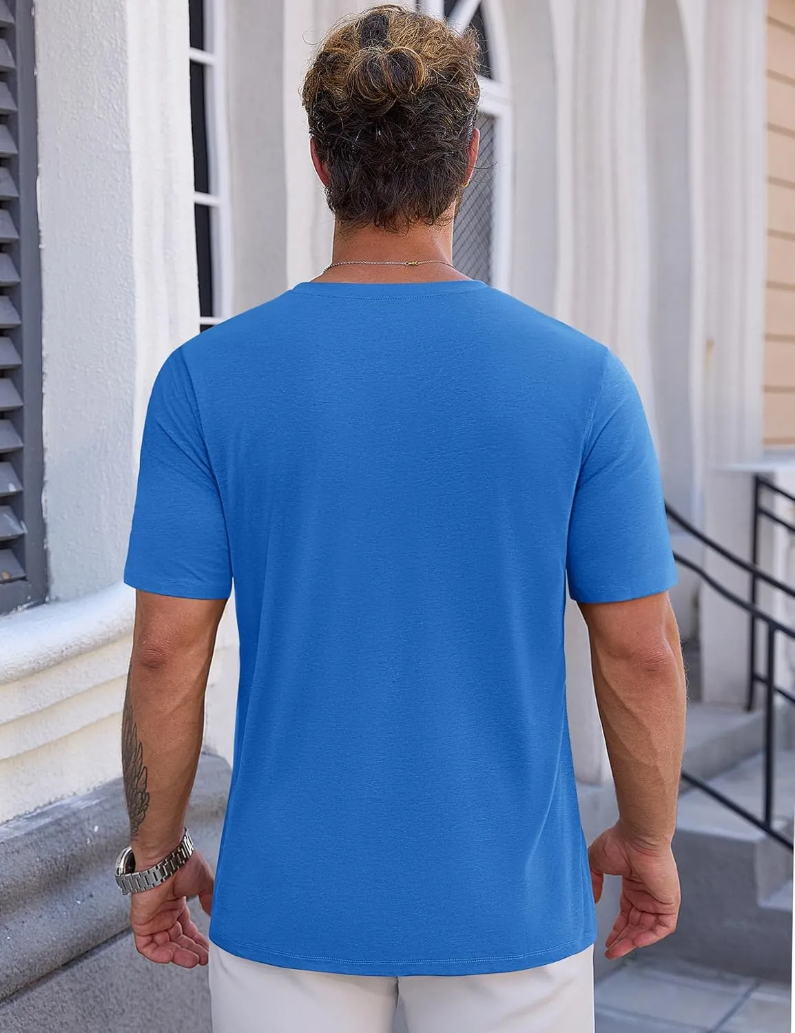 Cotrasen Mens T-Shirts Short Sleeve Cotton UPF 50  Lightweight Moisture Wicking Cooling Casual Crew Neck Basic Tee Shirts