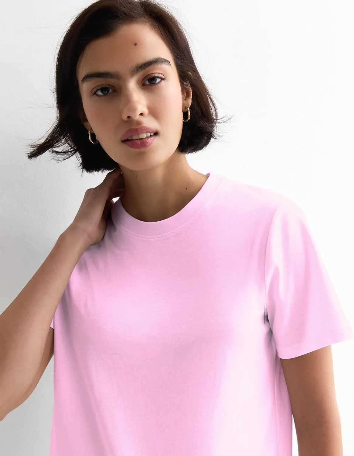 Cotton Basic T Shirts for Women,Crew Neck Short Sleeve Summer Shirts,Solid Loose Fit Tshirt, Plain Workout Tops, Undershirts