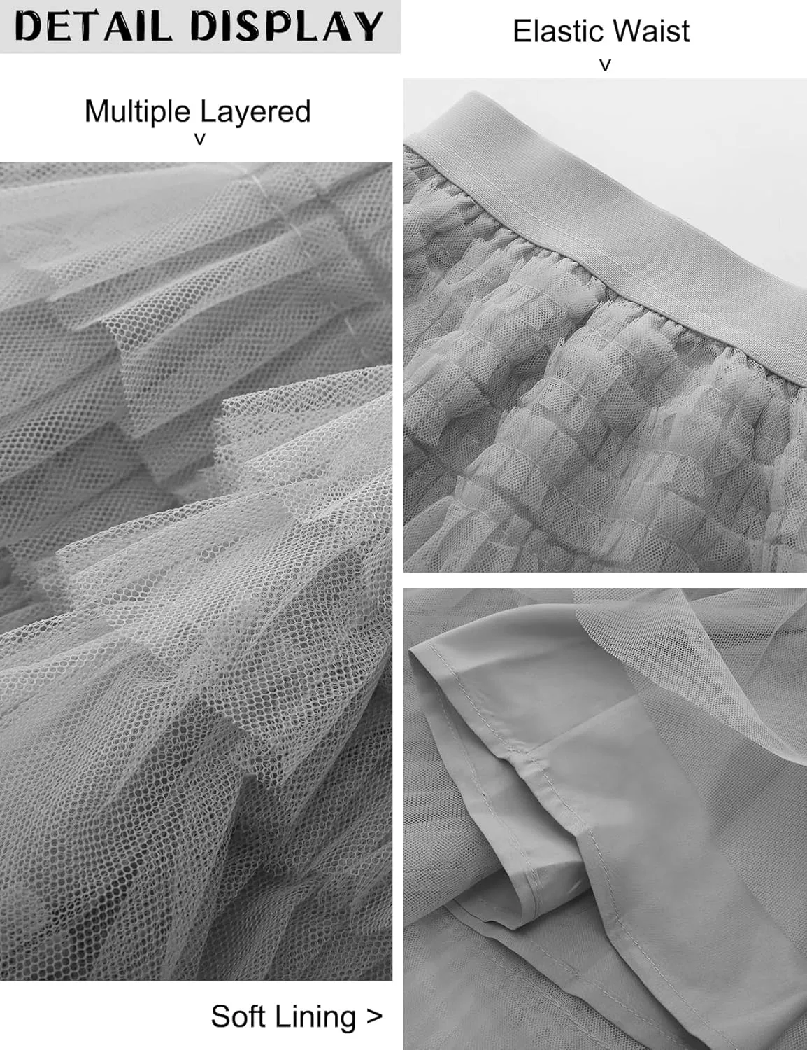 COZYPOIN Girls Tulle Skirts Elastic High Waisted A Line Layered Ruffles Mesh Long Tiered Tutu Skirt Party Outfit 5-14T