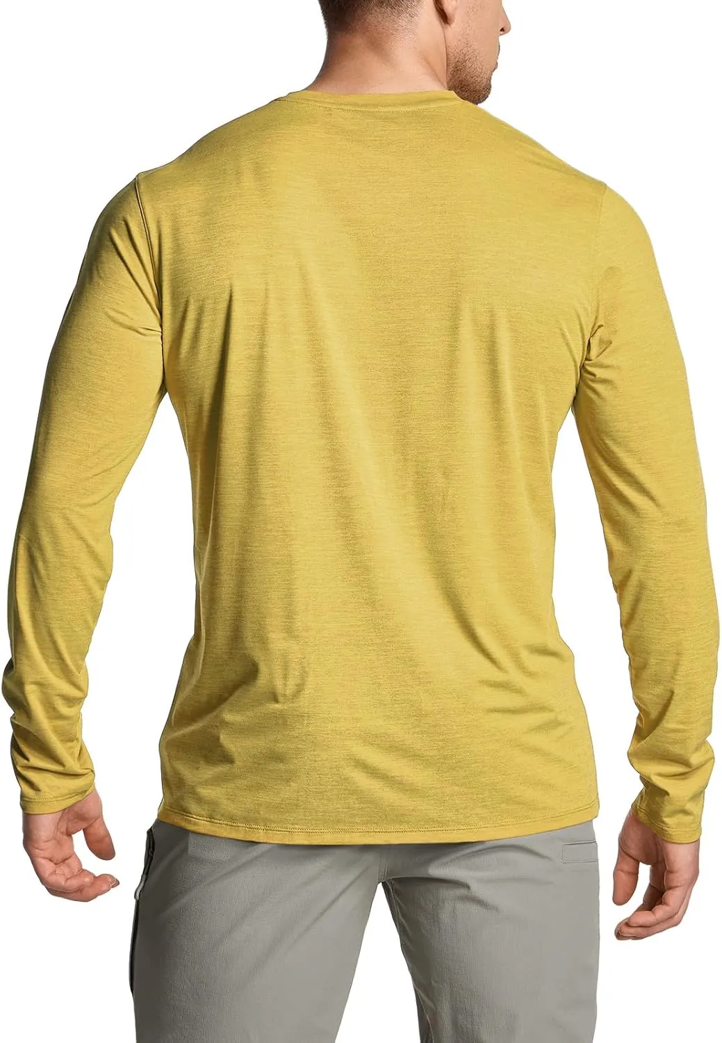 CQR Men's UPF50  Sun Protection Shirts, Quick Dry Long Sleeve Rash Guard, Athletic Running Workout Fishing Cooling Shirts