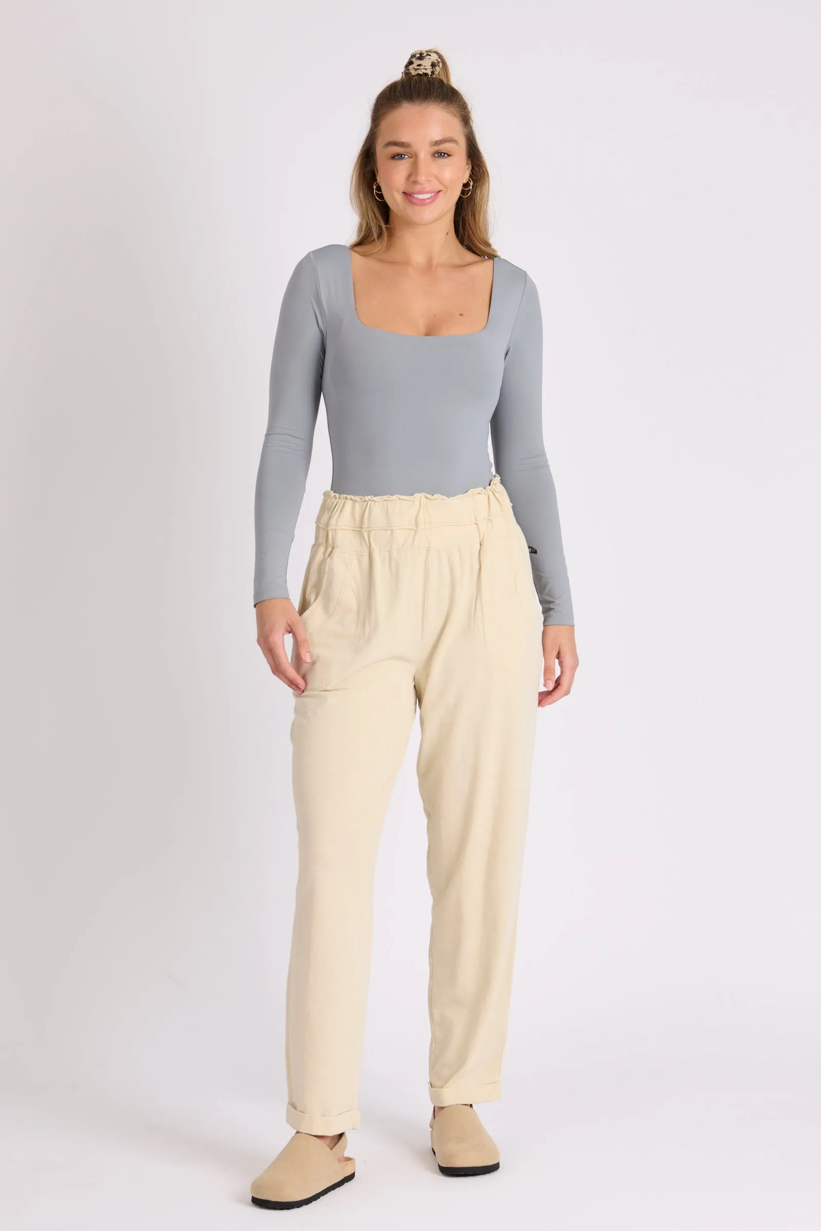 CREAM TRACK PANT