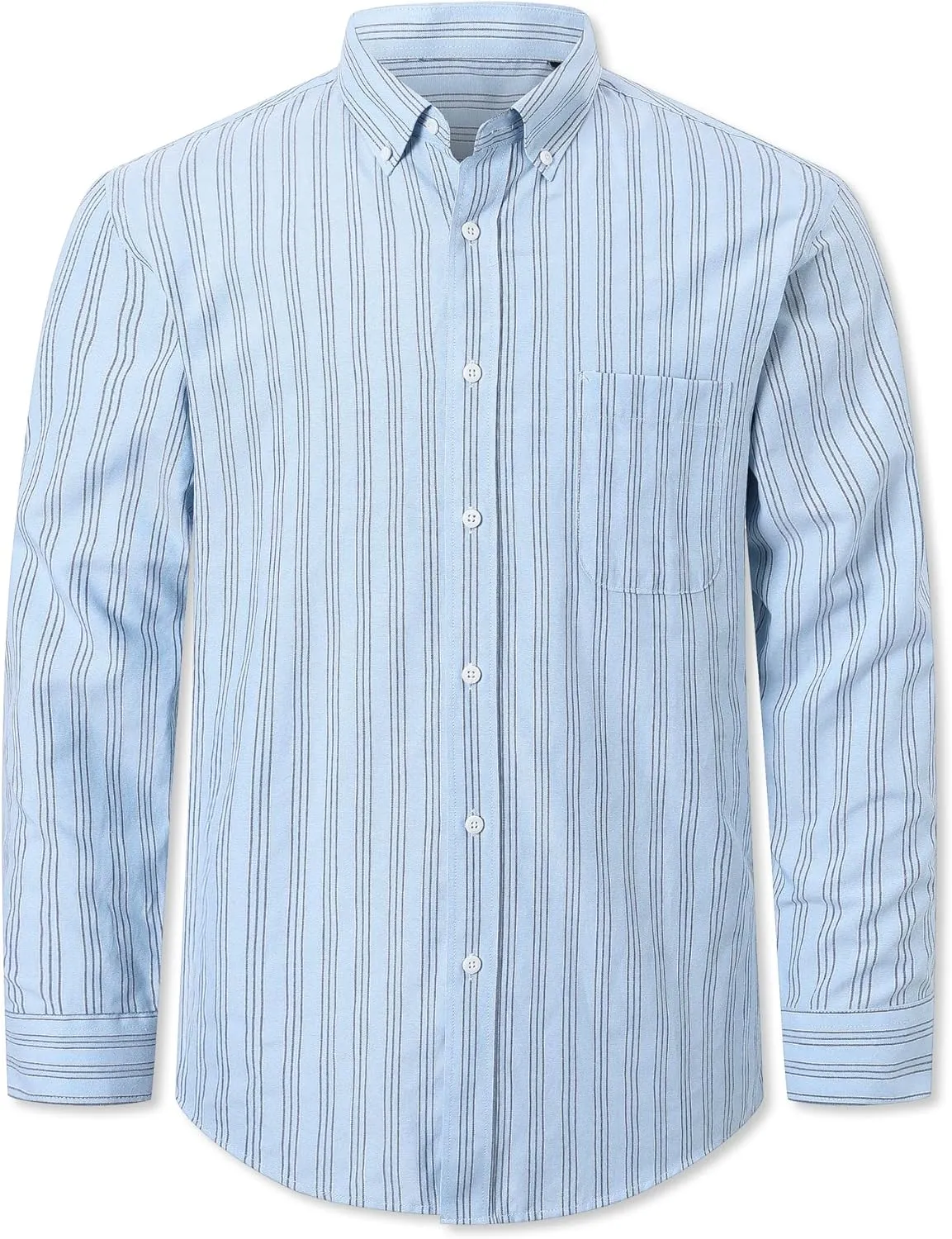 Cromoncent Mens Long Sleeve Oxford Button Down Shirts Casual Dress Shirt for Men,100% Cotton,Plaid/Stripes Shirts