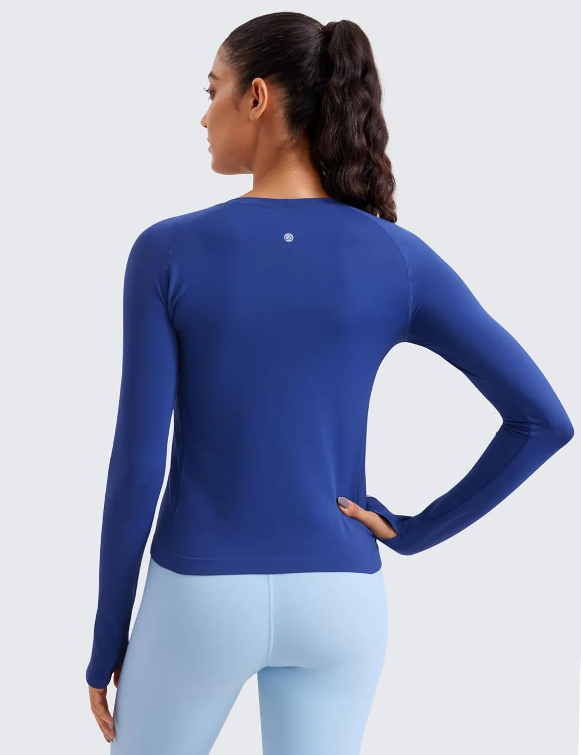 CRZ YOGA Womens Seamless Workout Long Sleeve Shirts Quick Dry Gym Athletic Tops Breathable Running Yoga T-Shirts