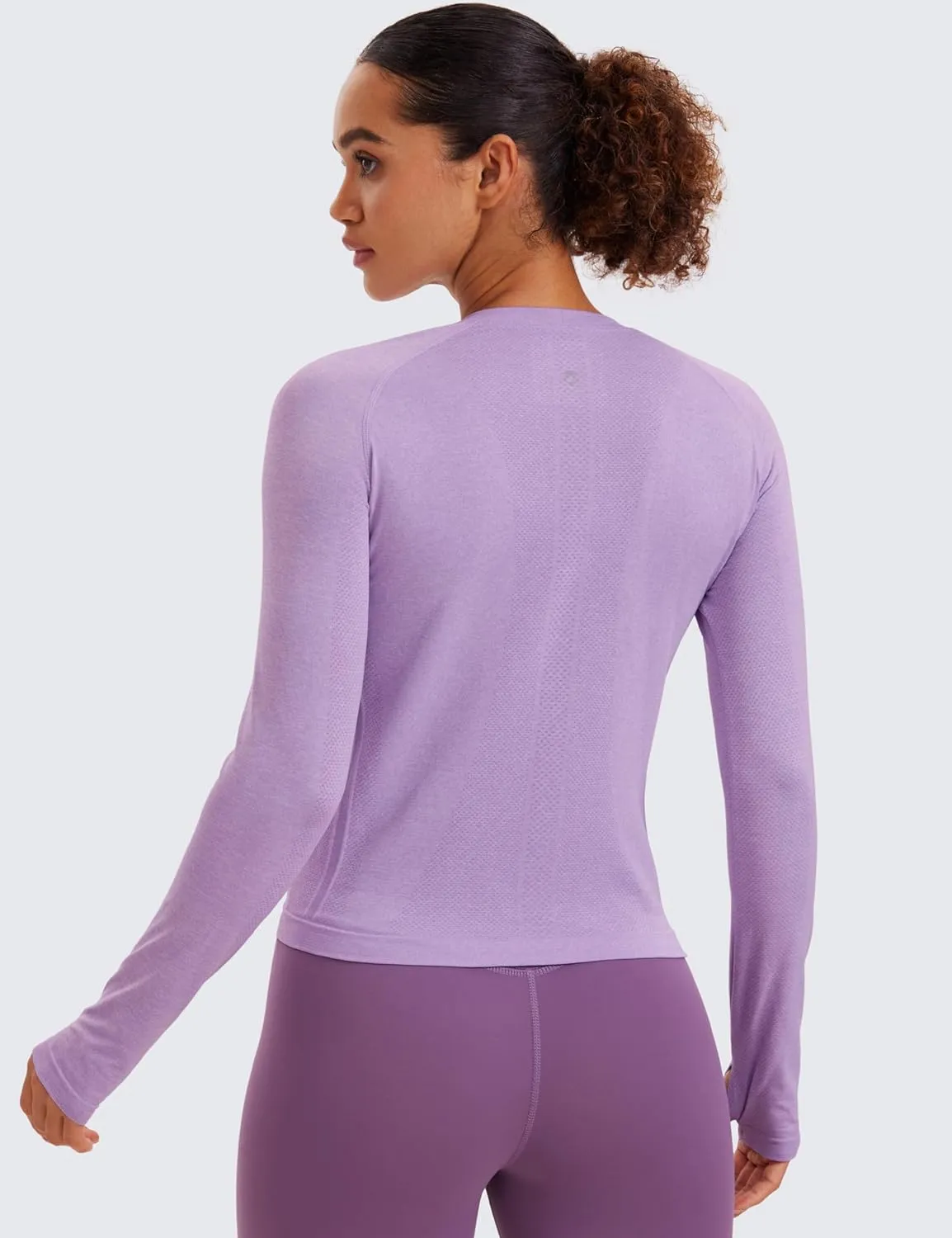 CRZ YOGA Womens Seamless Workout Long Sleeve Shirts Quick Dry Gym Athletic Tops Breathable Running Yoga T-Shirts