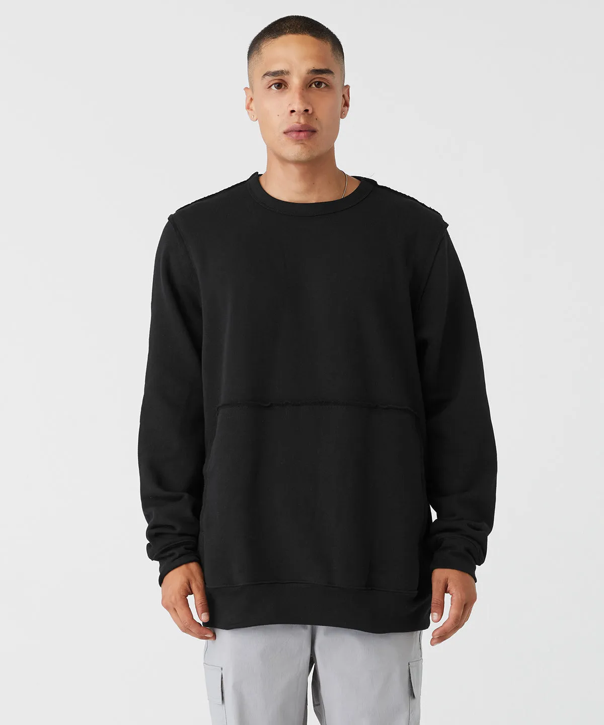 Dark Grey - Unisex raw-seam crew pullover