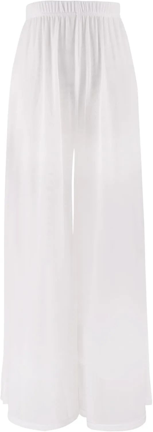 Daydance Women Palazzo Pants Loose 2 Layers Side Slit Loungewear for Dance, Ballet, Yoga