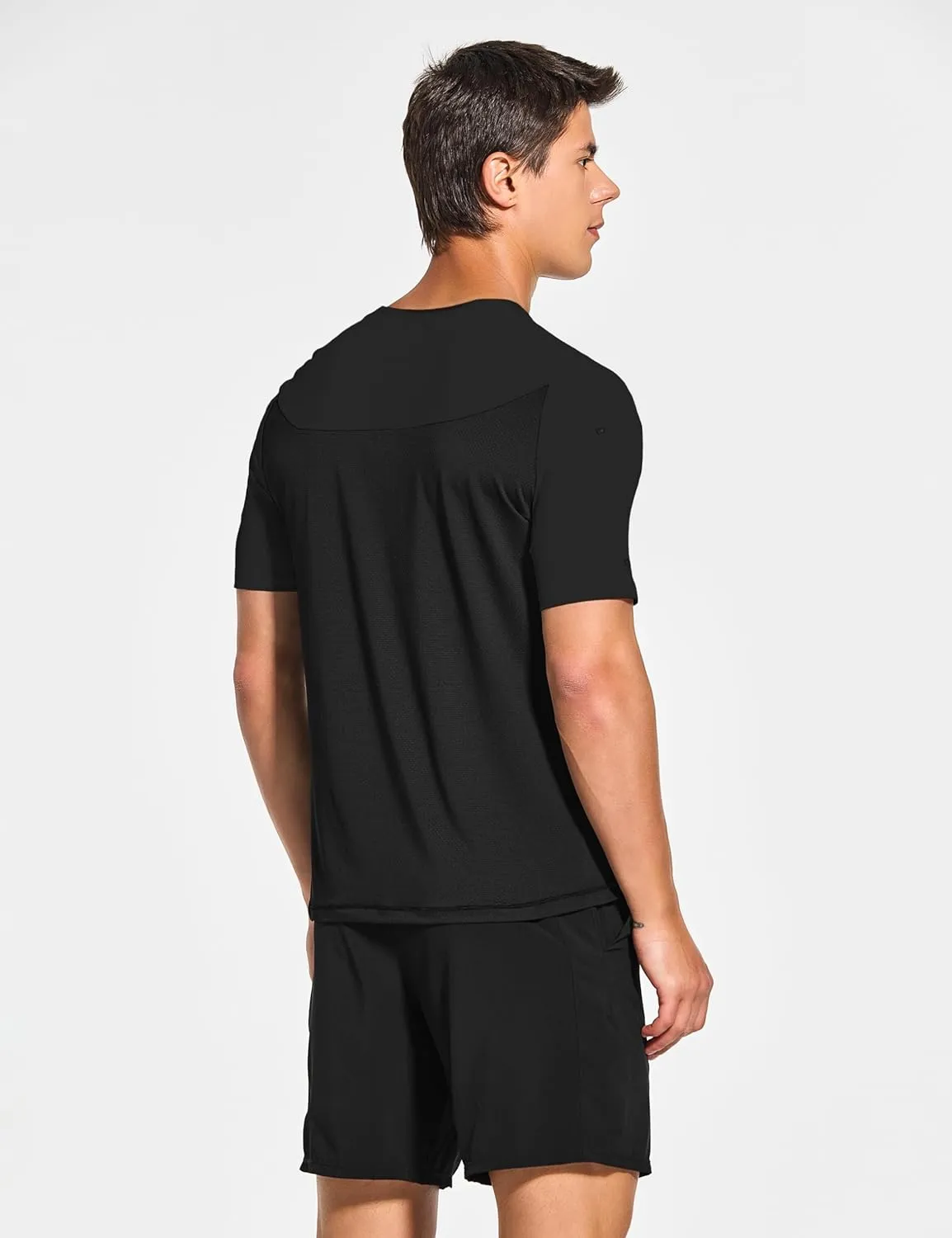 DEMOZU Men's Short Sleeve Running Workout Shirts Quick Dry Athletic Gym Tennis Swim Tee Shirts Big and Tall