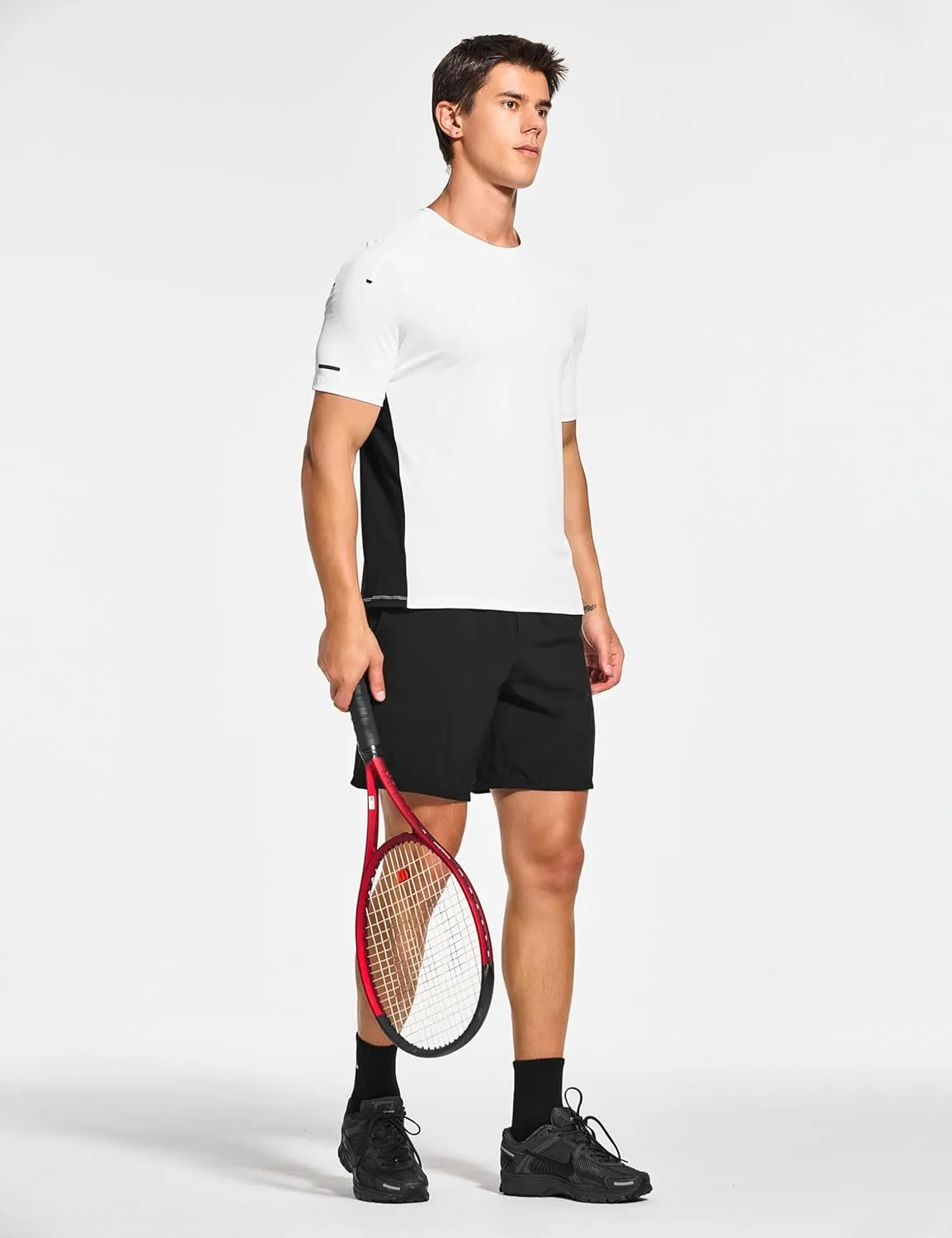 DEMOZU Men's Short Sleeve Running Workout Shirts Quick Dry Athletic Gym Tennis Swim Tee Shirts Big and Tall
