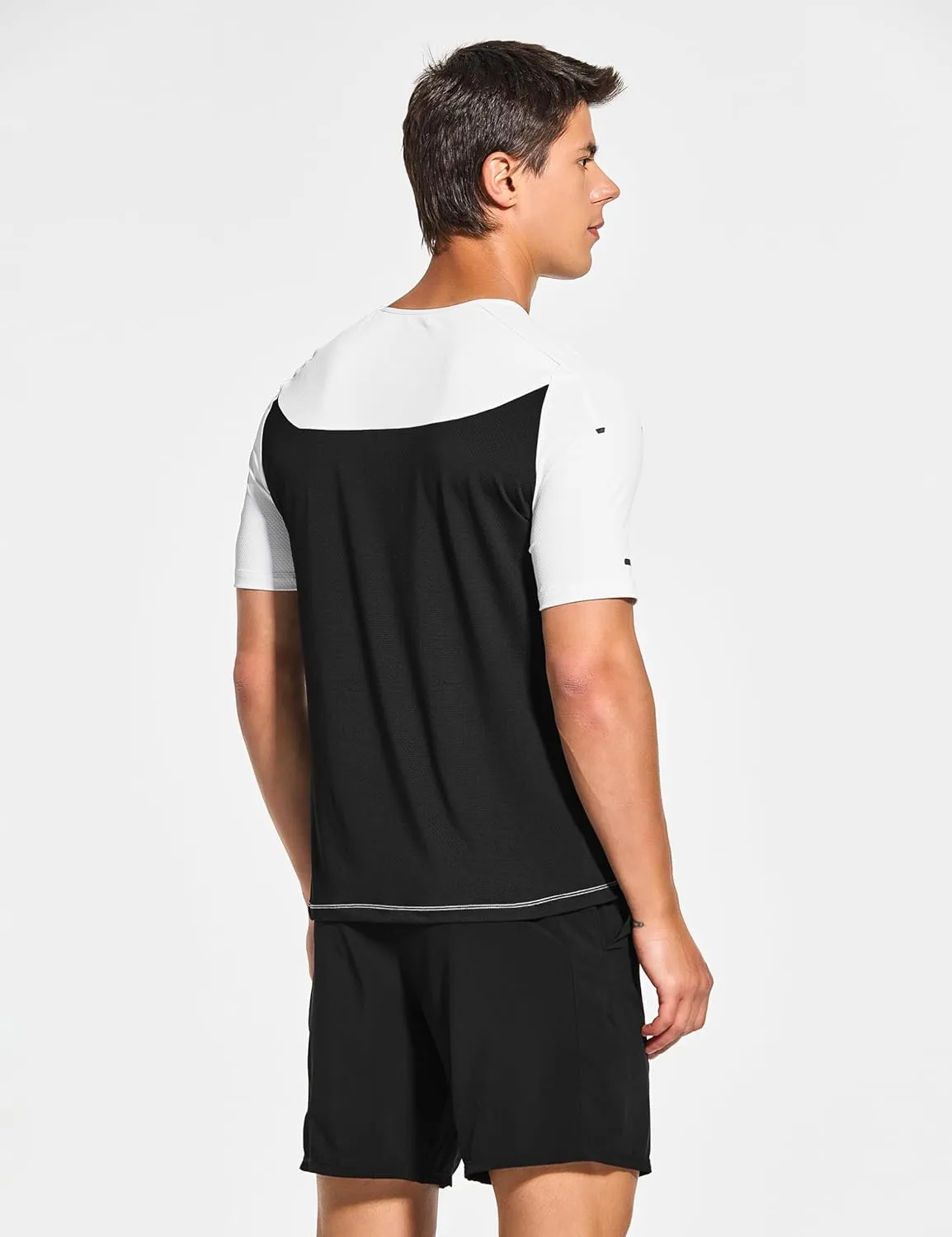 DEMOZU Men's Short Sleeve Running Workout Shirts Quick Dry Athletic Gym Tennis Swim Tee Shirts Big and Tall