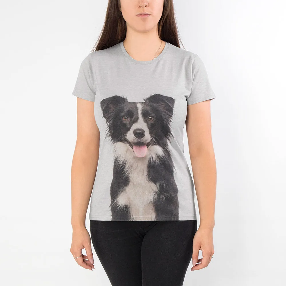 Dog Face Ladies Grey T-Shirt
