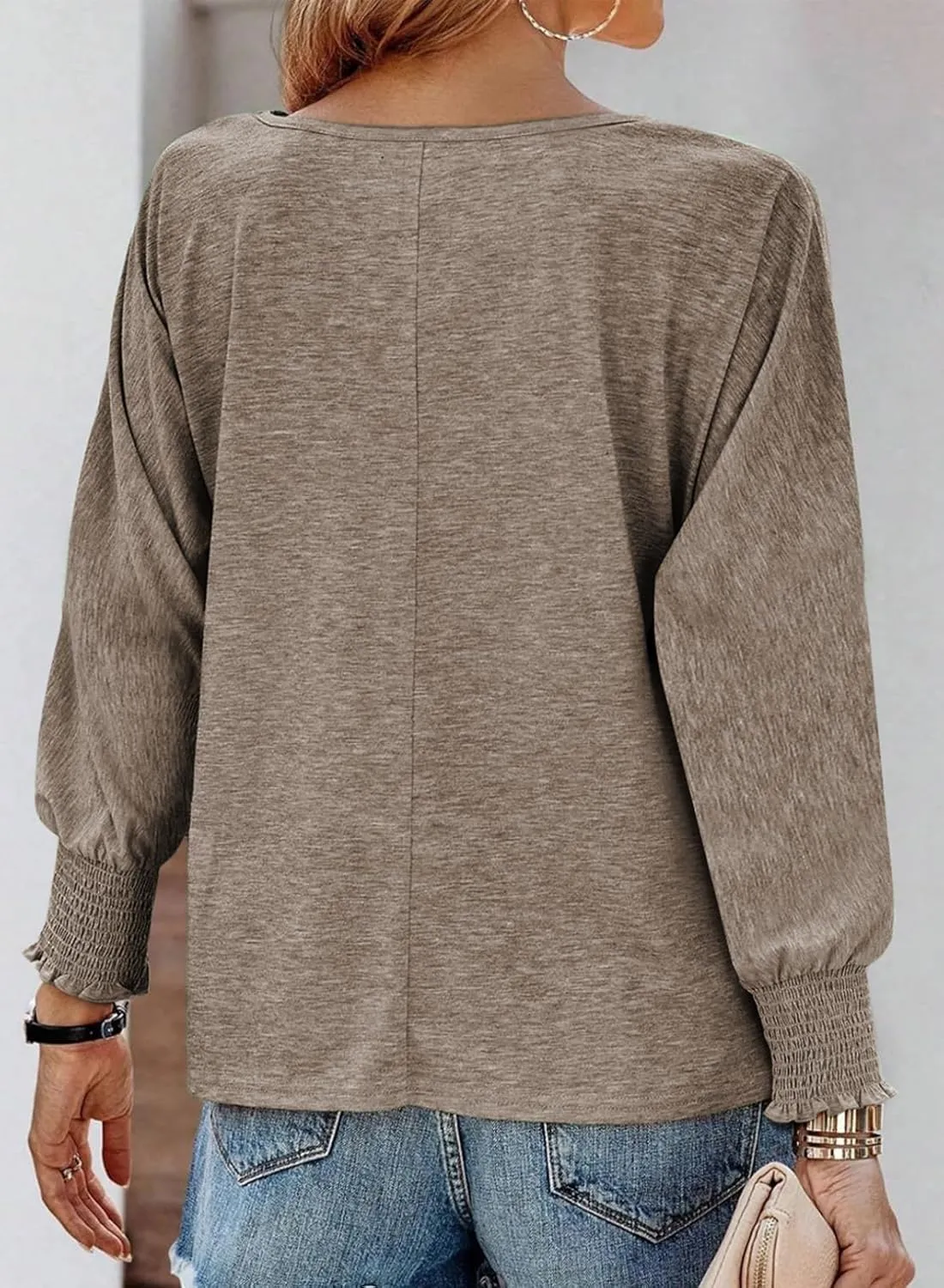 Dokotoo Long Sleeve Tops 2024 Batwing Sleeve Oversized Fashion T Shirts for Women Crewneck Casual Loose Shirts Basic Tee