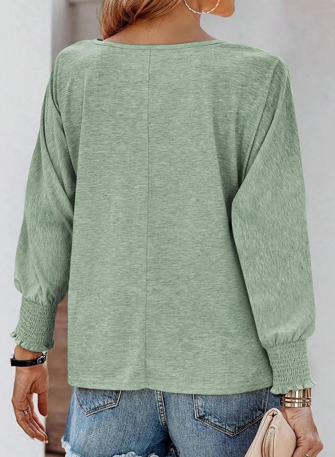 Dokotoo Long Sleeve Tops 2024 Batwing Sleeve Oversized Fashion T Shirts for Women Crewneck Casual Loose Shirts Basic Tee