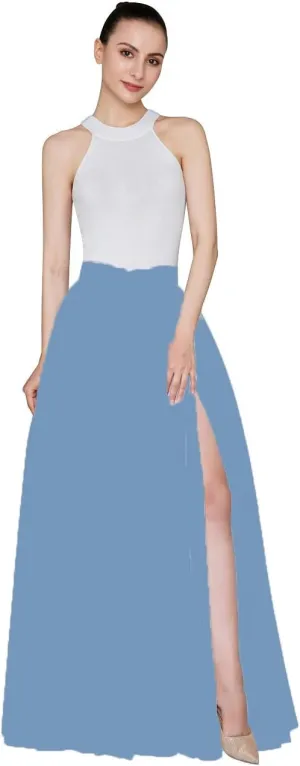 EllieHouse Adult Split Long Floor Prom Party Evening Tulle Skirt P61