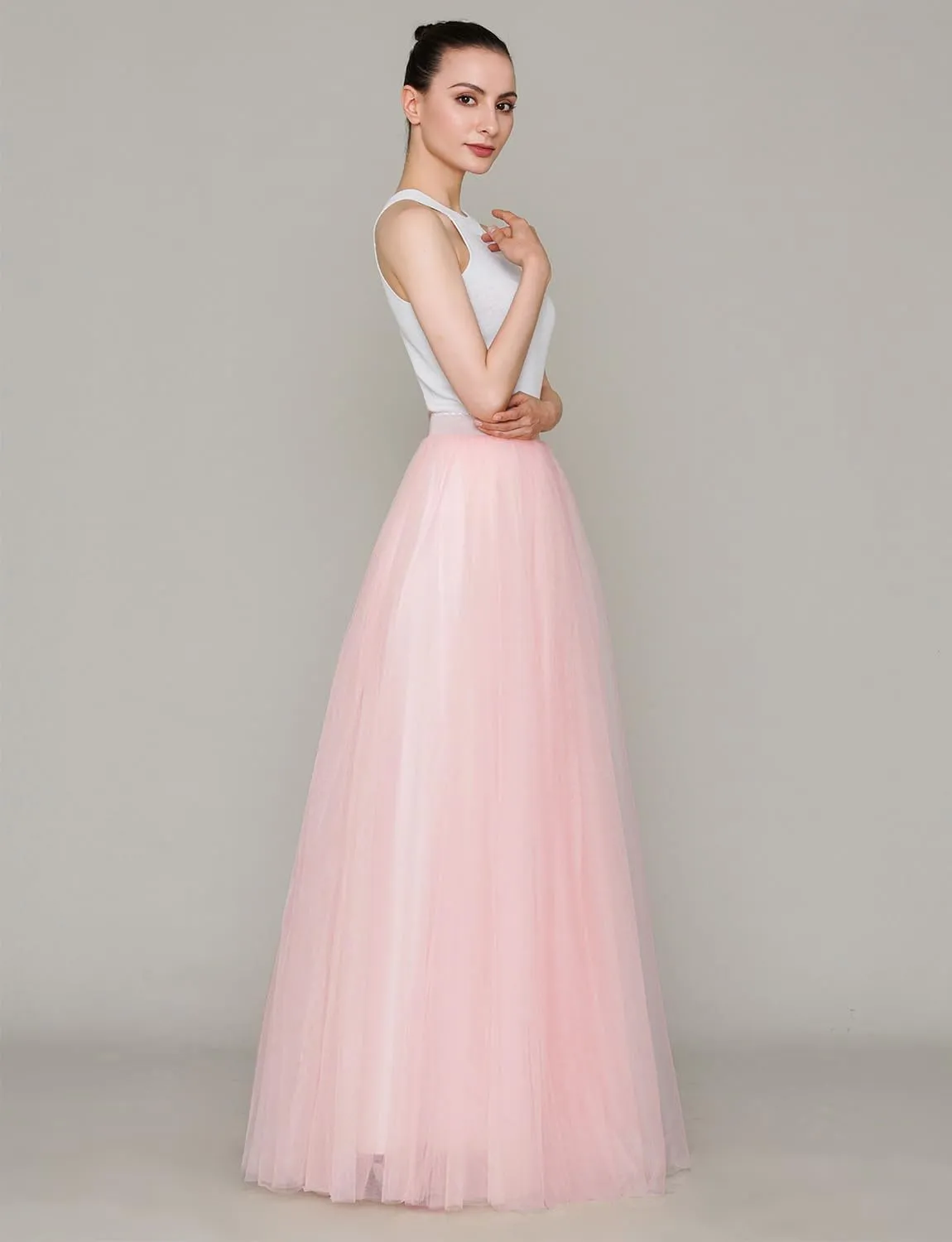 EllieHouse Adult Split Long Floor Prom Party Evening Tulle Skirt P61
